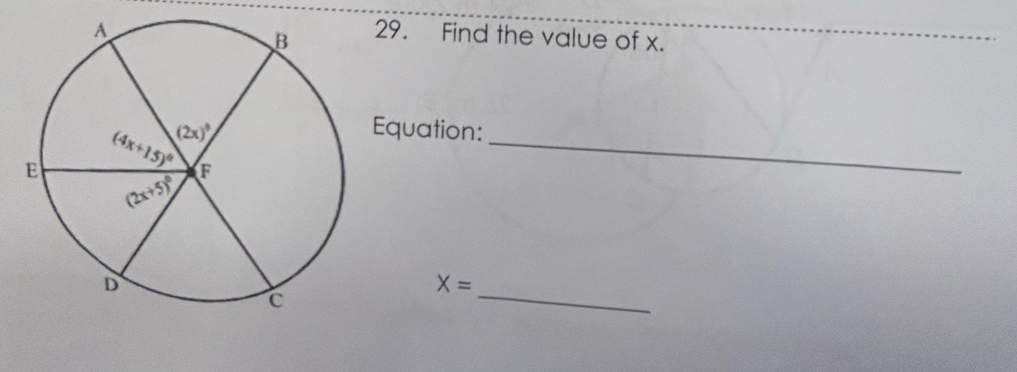 Find the value of x.
_
Equation:
_
X=