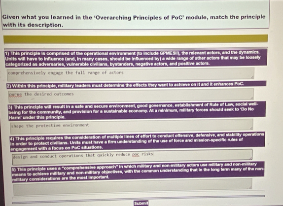 Solved: Given what you learned in the ‘Overarching Principles of PoC ...