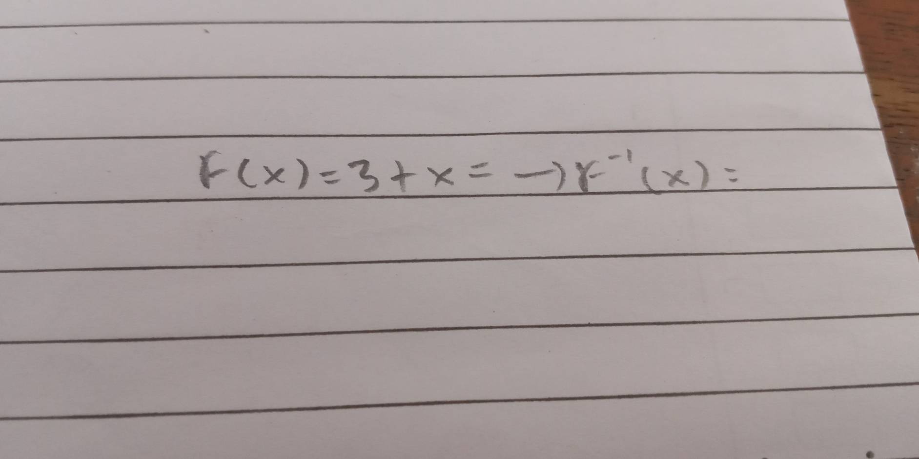 F(x)=3+x=to x^(-1)(x)=