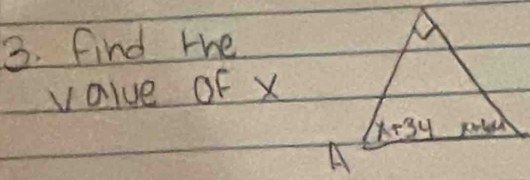 find te
value of x