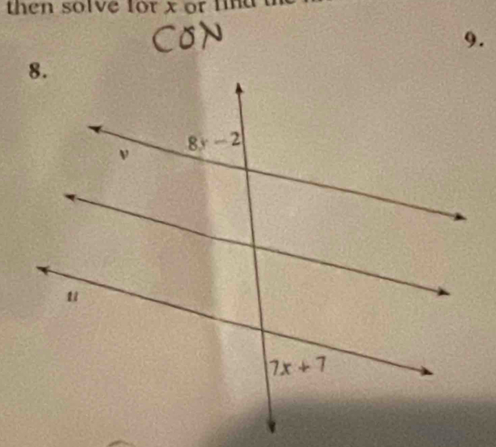 then solve for x or f d 
9.