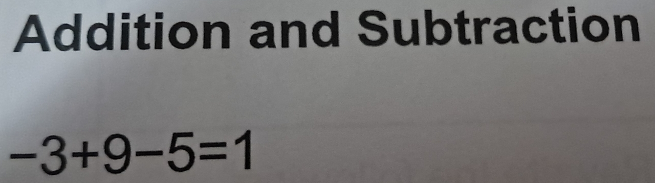 Addition and Subtraction
-3+9-5=1