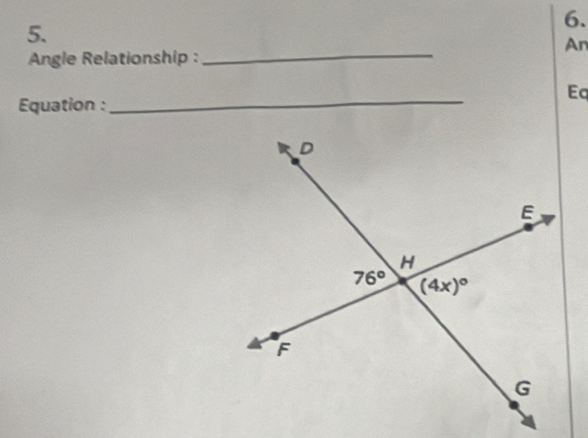 An
Angle Relationship :
_
Eq
Equation :
_