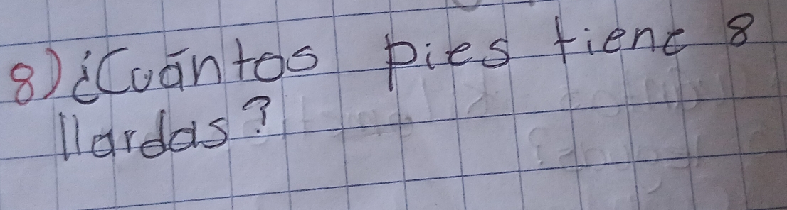 8)CCuantos pies fient 8 
Mardas?