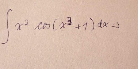 ∈t x^2cos (x^3+1)dx=3