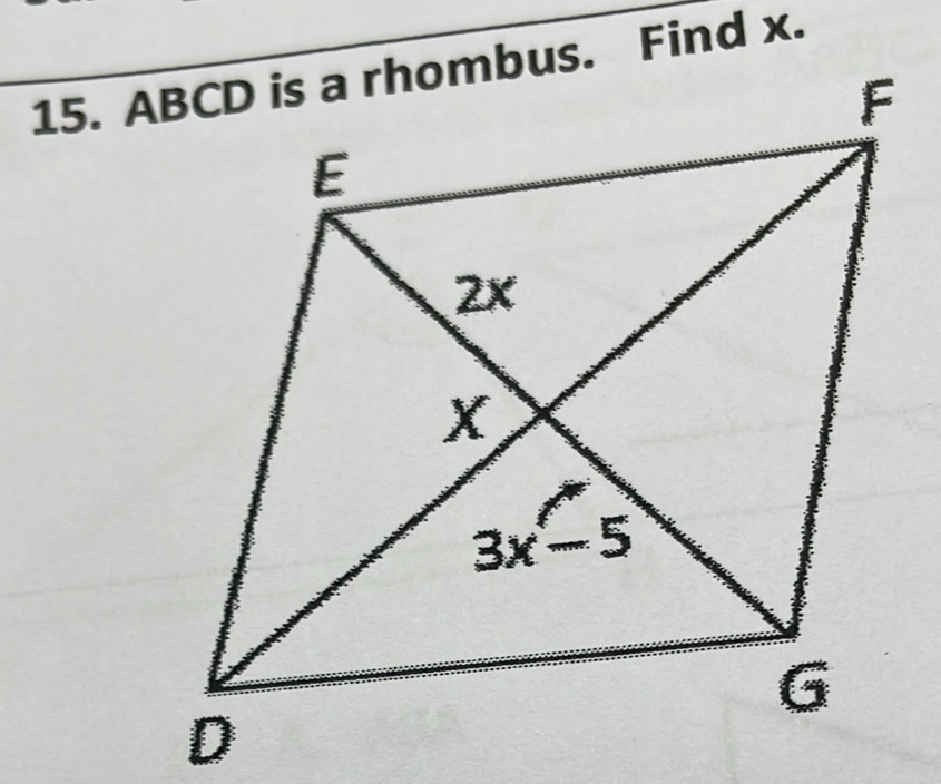 Find x.
D