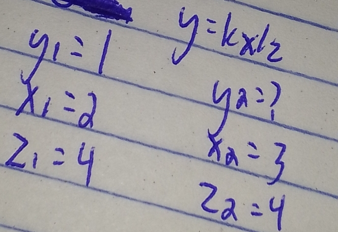 y_1=1 y=kx/2
x_1=2
y_2=?
z_1=4
x_a=3
Z_2=4