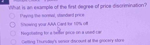Solved: ∠ What is an example of the first degree of price ...