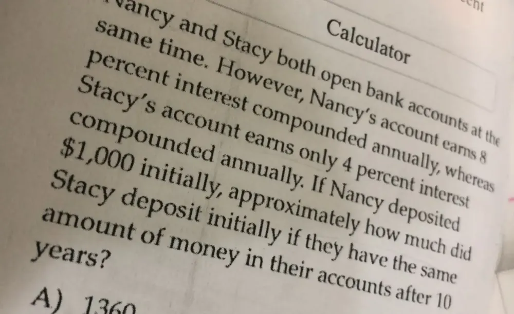 Solved: cent Calculator w ancy and Stacy both open bank accounts at t ...