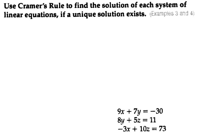 Solved: Use Cramer’s Rule to find the solution of each system of linear ...