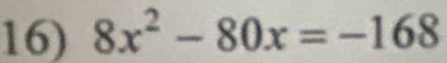 8x^2-80x=-168