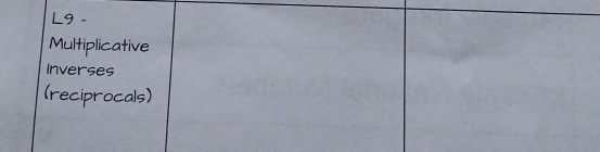 Multiplicative
Inverses
reciprocals