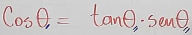 Cosθ , =tan θ , · senθ ,