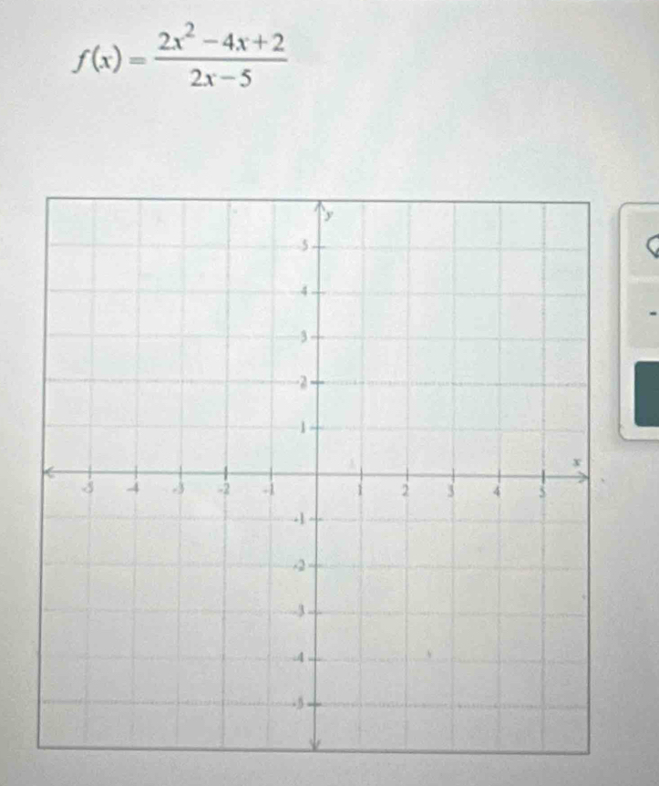 f(x)= (2x^2-4x+2)/2x-5 