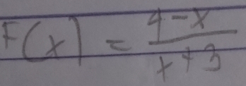 F(x)= (4-x)/x+3 