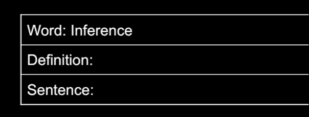 Word: Inference 
Definition: 
Sentence: