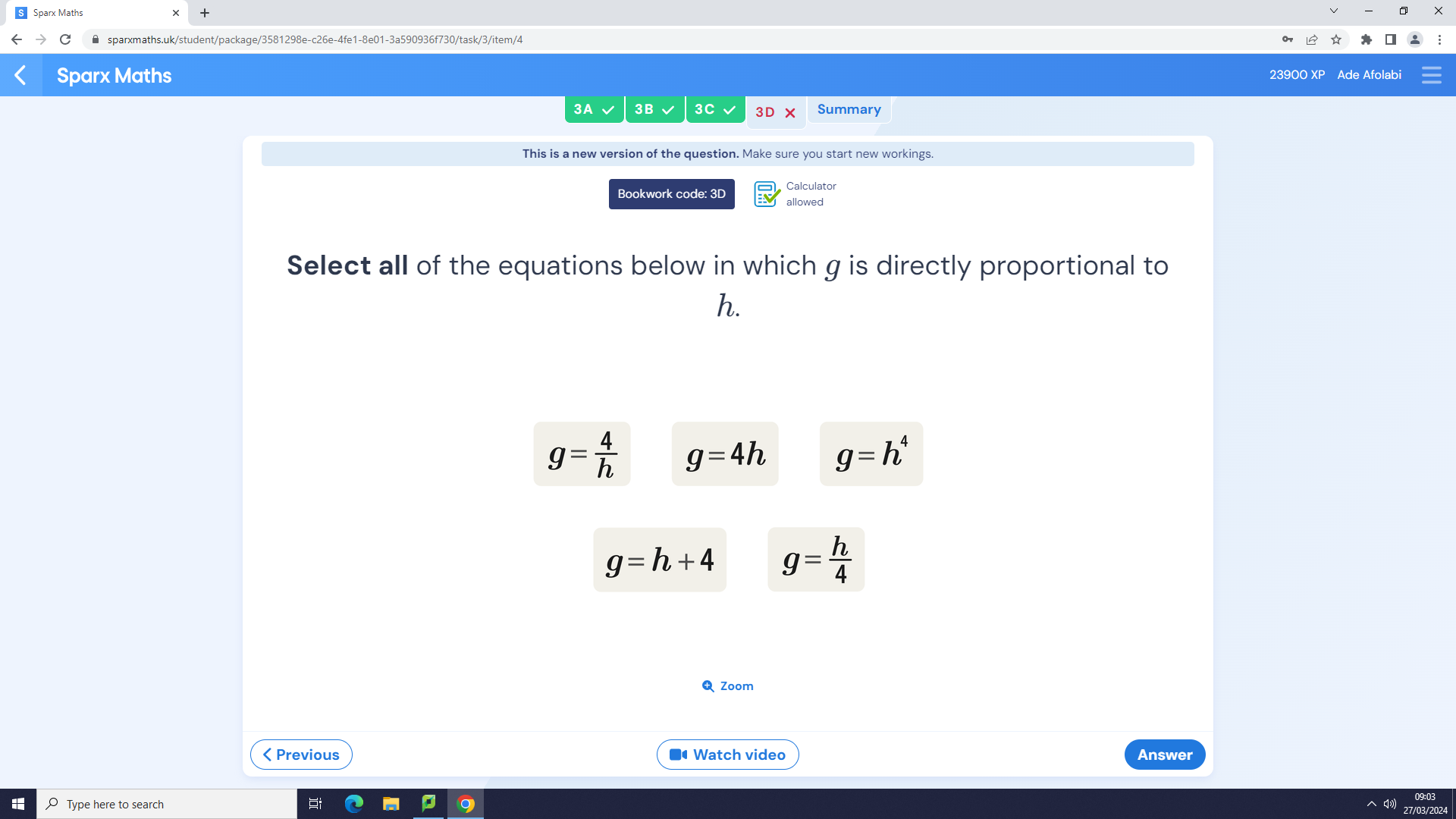 Solved: Sparx Maths X sparxmaths.uk/student/package/3581298e-c26e-4fe1 ...