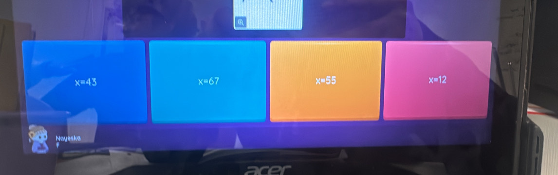 x=43
x=67
x=55
x=12