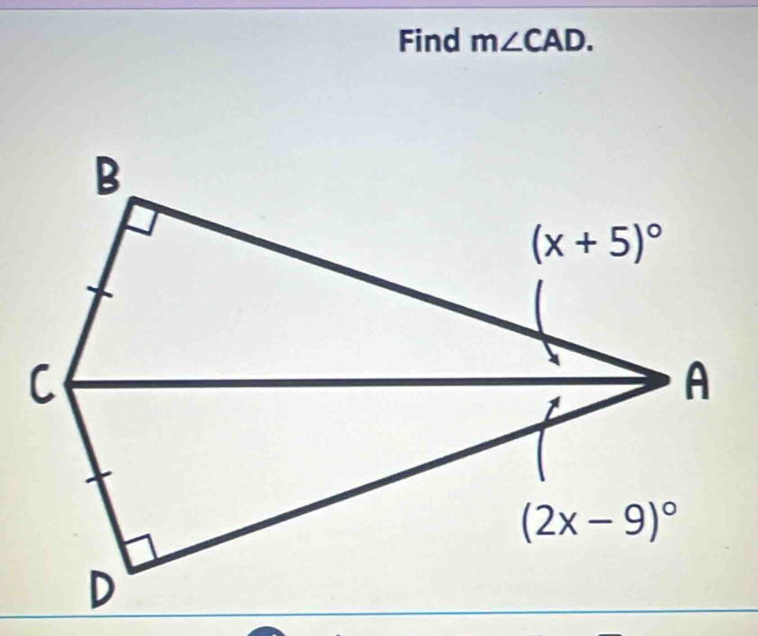 Find m∠ CAD.