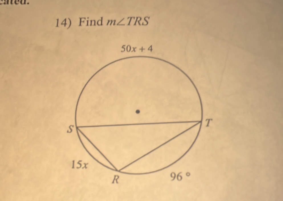 Find m∠ TRS