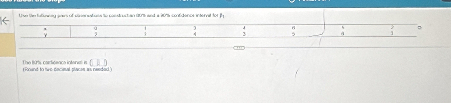 The 60% confidence interval is □ □
(Round to two decimal places as needed.)