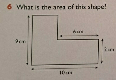 What is the area of this shape?
2cm