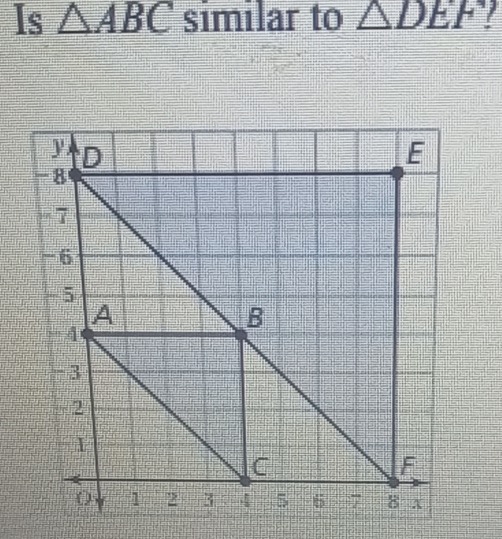 Is △ ABC similar to △ DEF ?