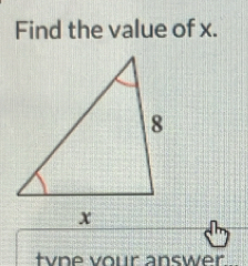 Find the value of x. 
tyne vour answer