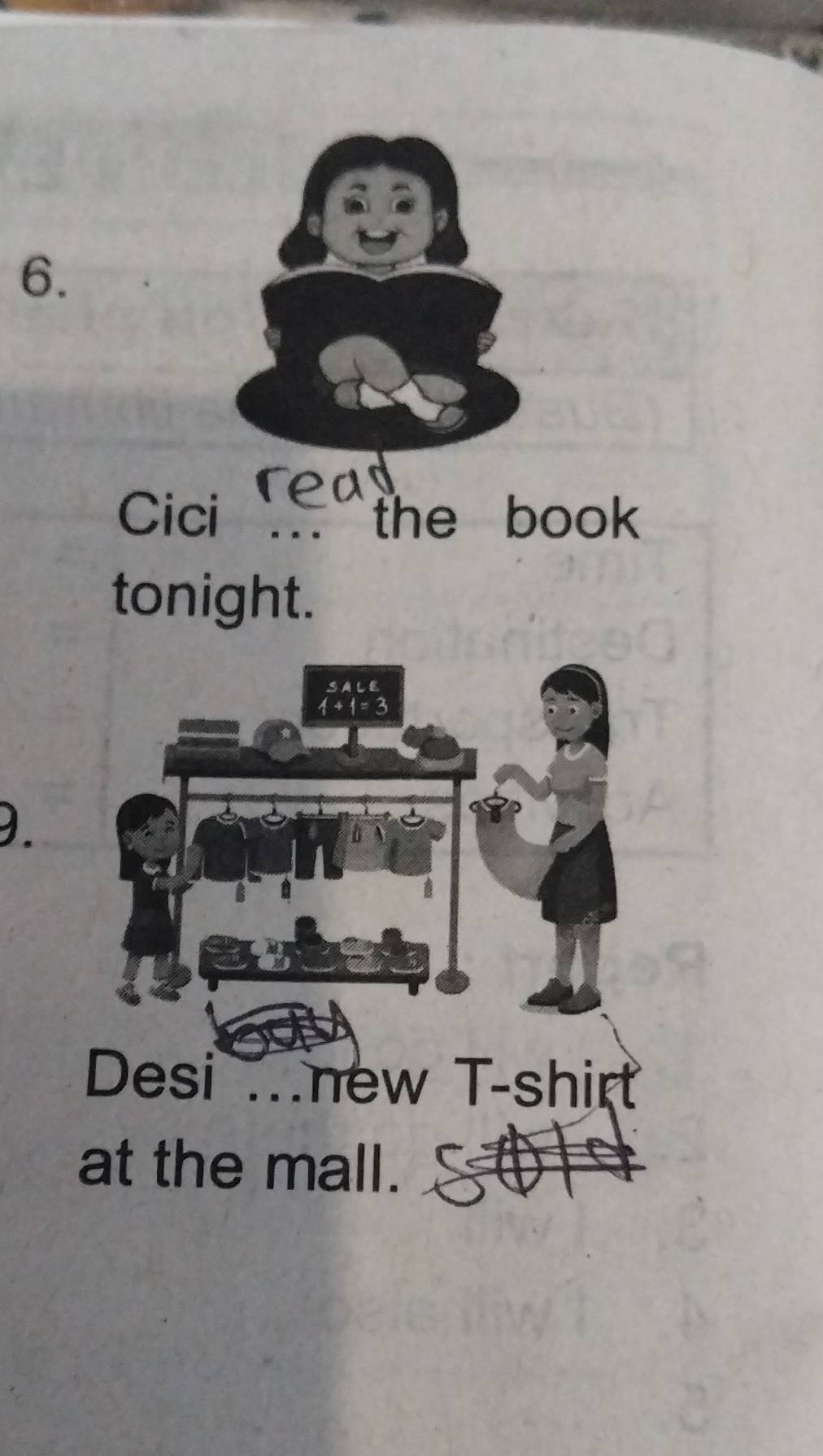 Cici the book 
tonight. 
3.