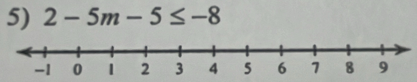 2-5m-5≤ -8