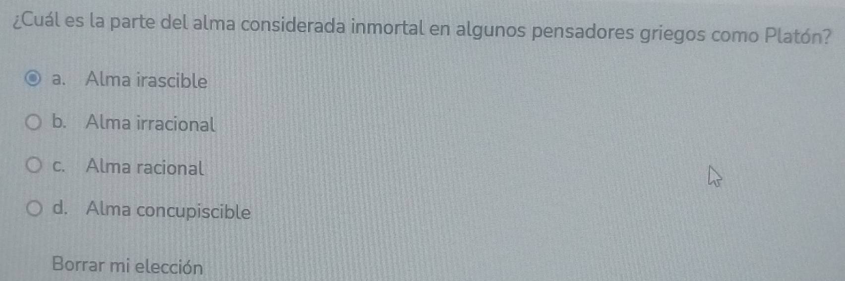 Resuelto:¿Cuál es la parte del alma considerada inmortal en algunos ...