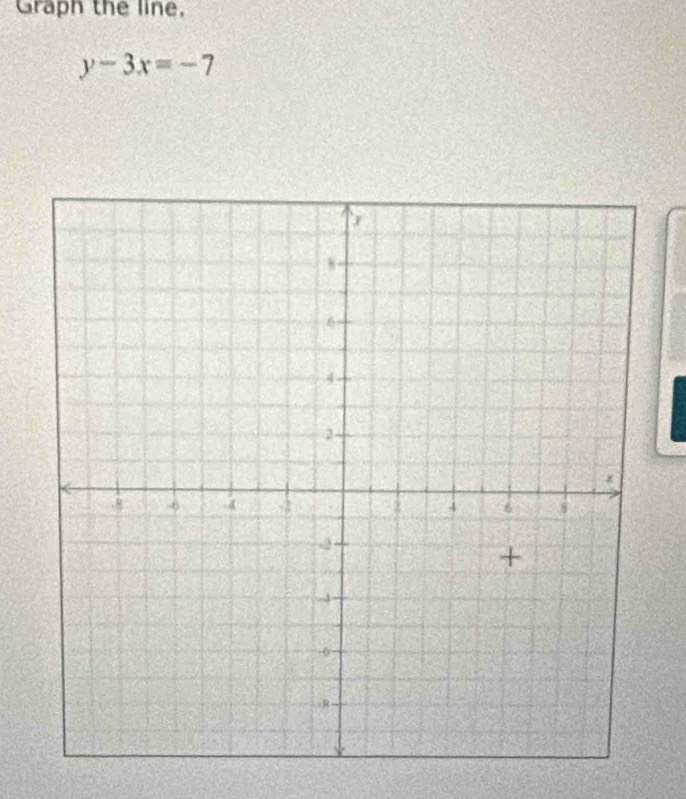 Graph the line.
y-3x=-7