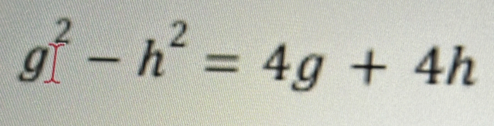 g^2-h^2=4g+4h