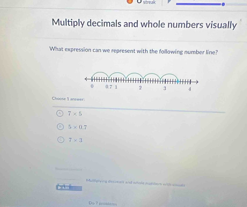 Solved: streak Multiply decimals and whole numbers visually What ...