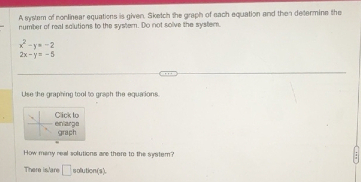 Solved: A system of nonlinear equations is given. Sketch the graph of ...