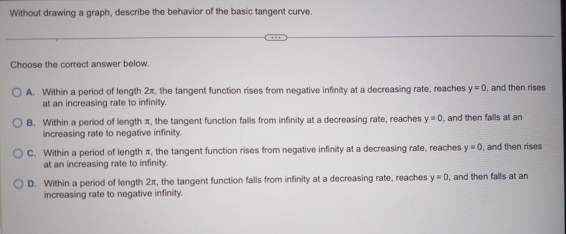 Solved: Without drawing a graph, describe the behavior of the basic ...