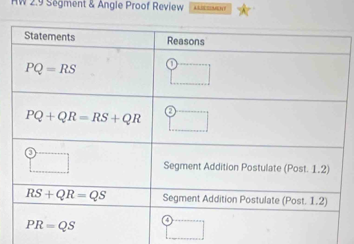 HW 2.9 Segment & Angle Proof Review ASSC SSMB (T