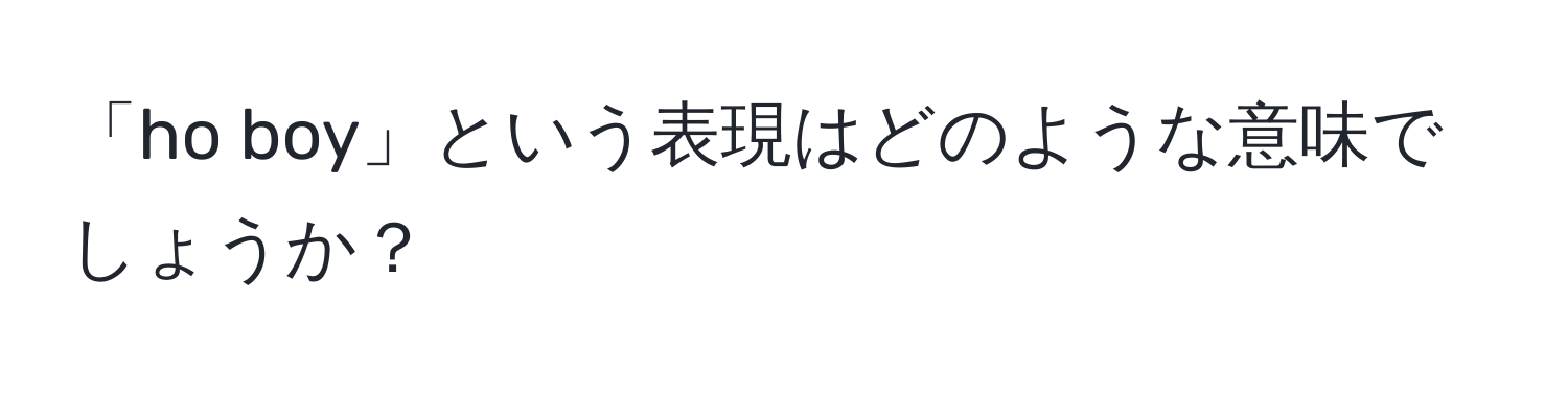 「ho boy」という表現はどのような意味でしょうか？