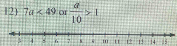 7a<49</tex> or  a/10 >1