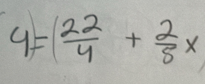 y= 22/4 + 2/8 x