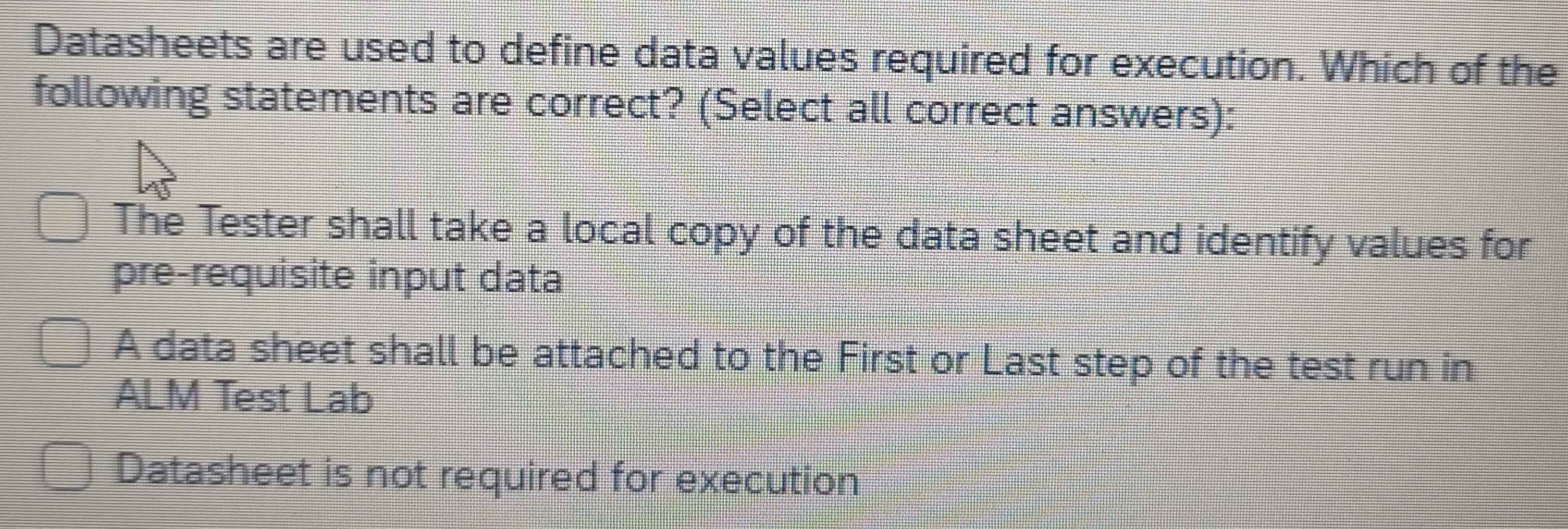 Resolvido:Datasheets are used to define data values required for ...