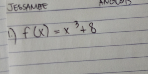 JESSAMAE ANGLOD 
1. f(x)=x^3+8