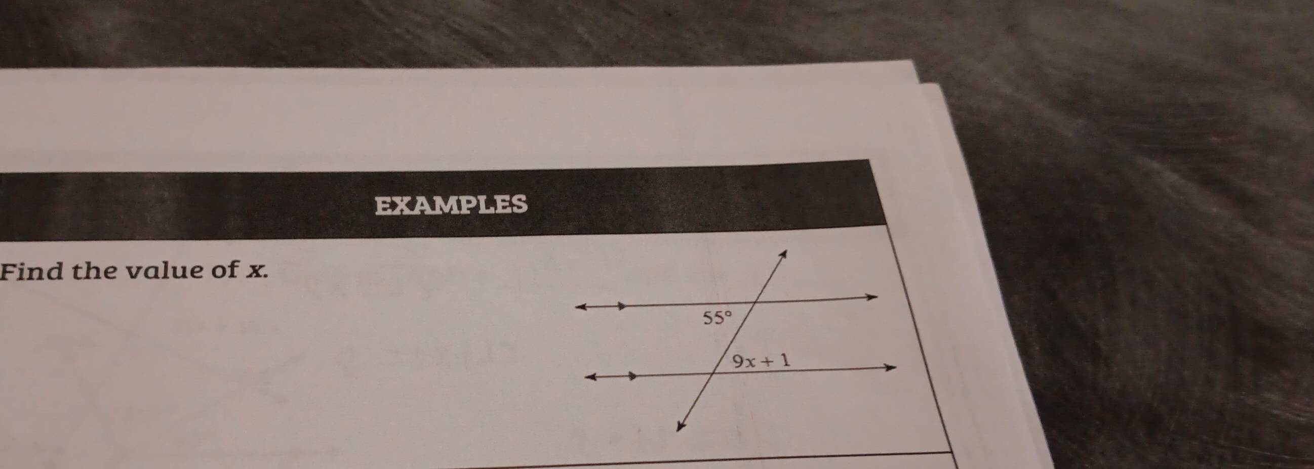 examples
Find the value of x.