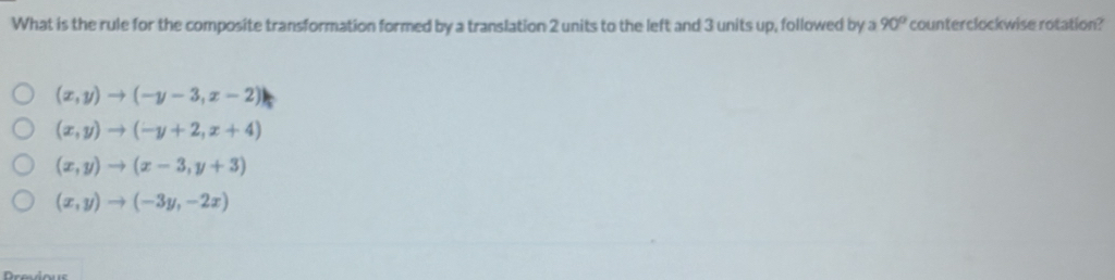 Solved: What is the rule for the composite transformation formed by a ...
