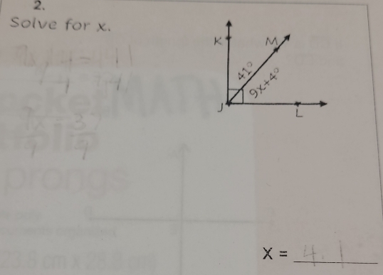 Solve for x.
X=
_