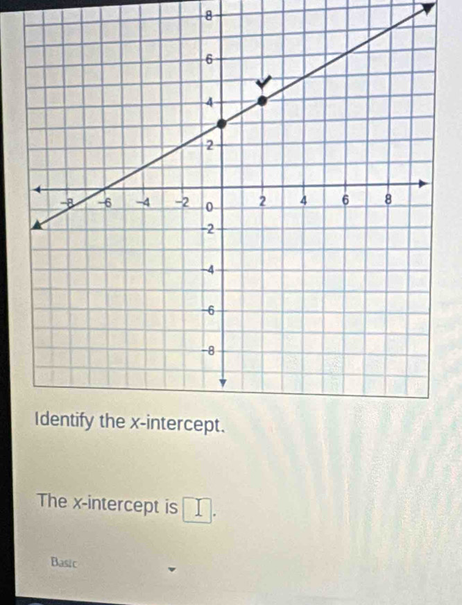 The x-intercept is 
Basic