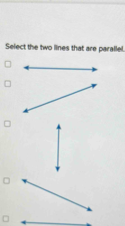 Select the two lines that are parallel.