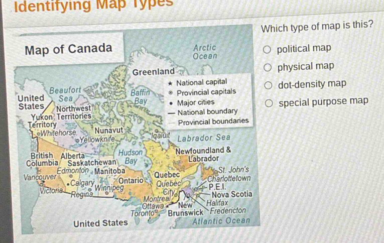Solved: Identifying Map Types ch type of map is this? political map ...