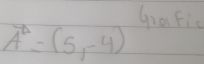 Grafic
vector A=(5,-4)