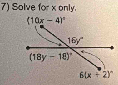 Solve for x only.